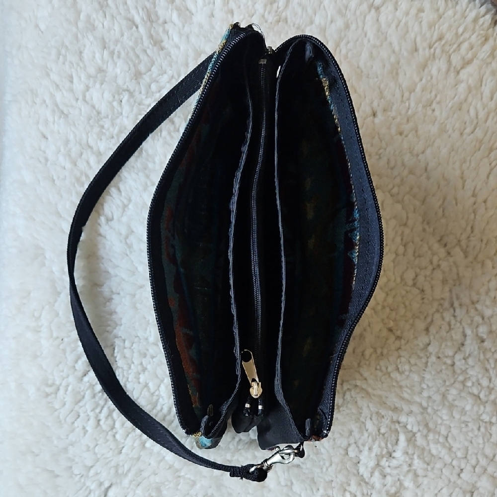 Pendleton Turquoise And Red Patterned Shoulder Bag - image 2